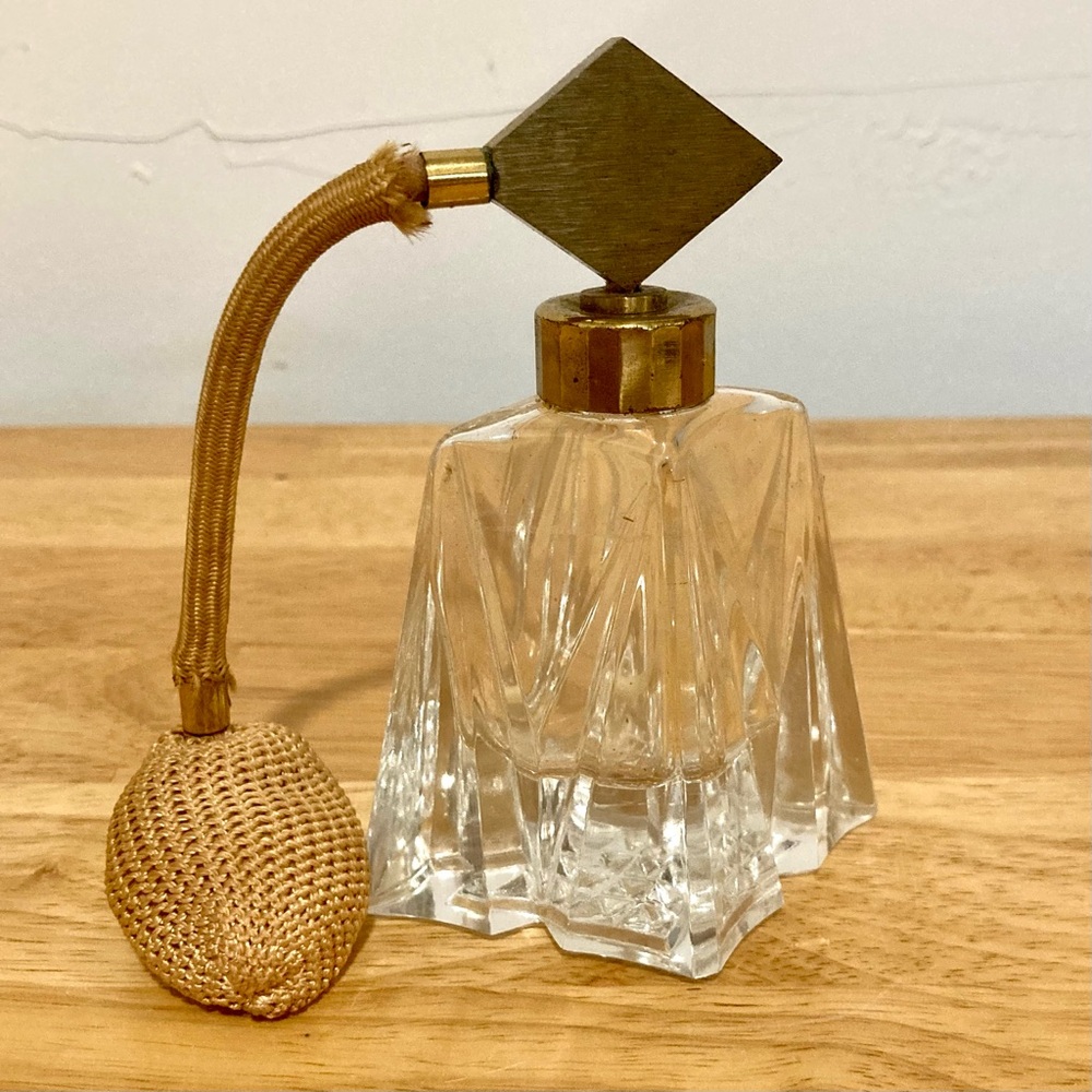 Vtg 1950s Crystal Perfume Spray Bottle Atomizer I.W Rice & Co. Japan Poor Shape - Picture 15 of 15